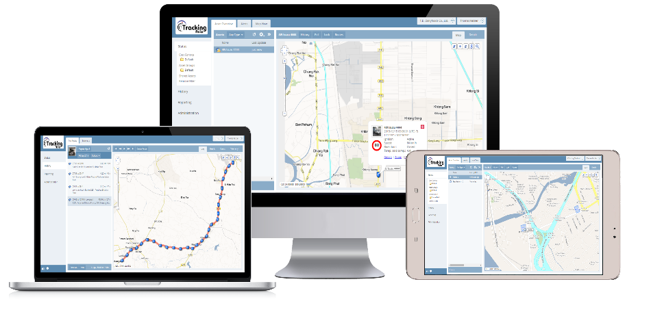 GPS tracking screens from iTracking Asia